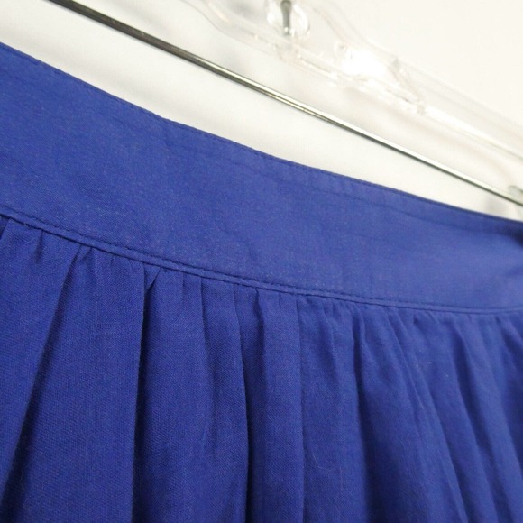 J. Crew Jardin Gauzey Pleated Midi Skirt Sz 6 Cobalt Blue Style 48698 Pockets - Picture 4 of 12